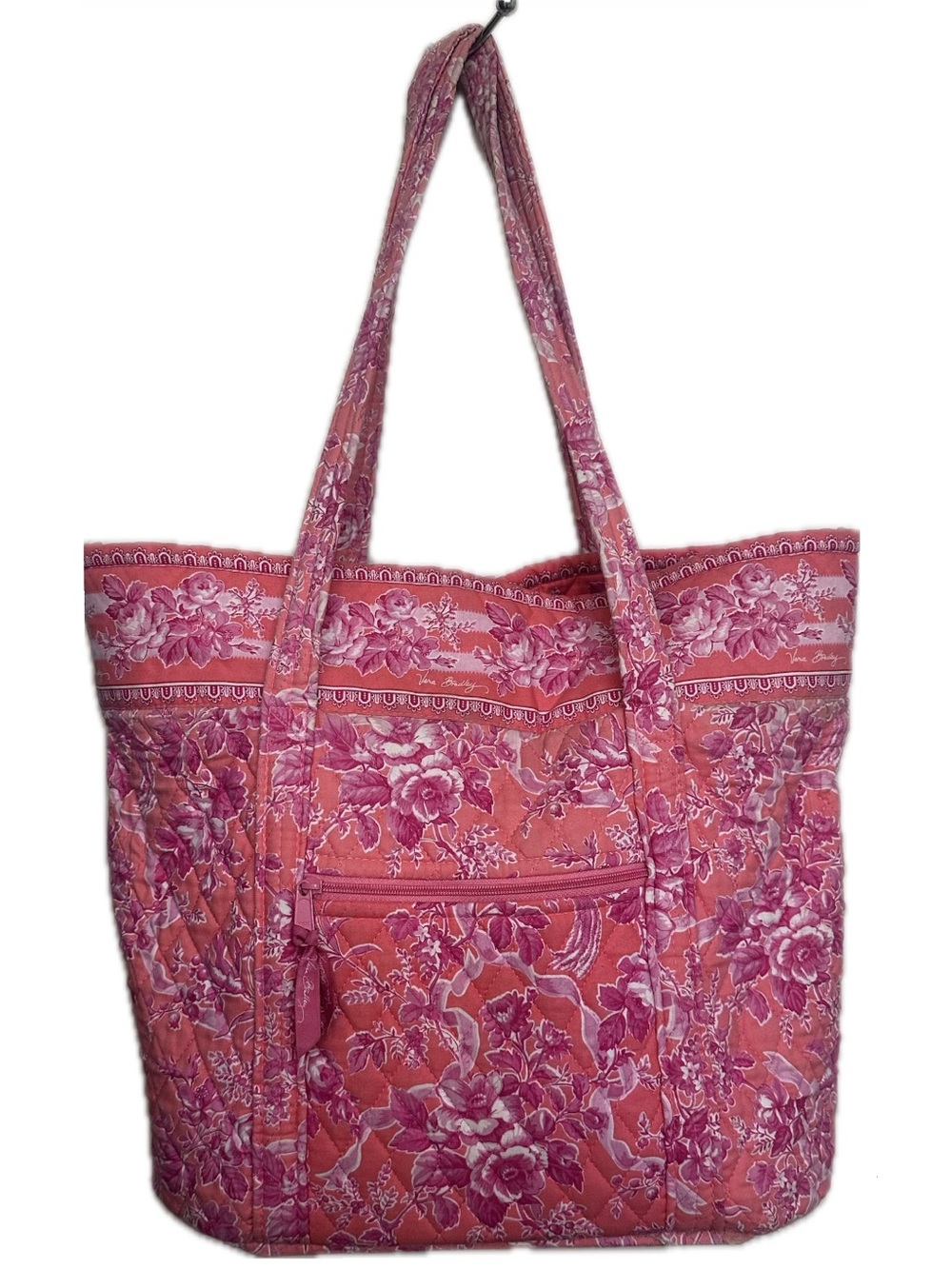 Vera Bradley Quilted Floral Tote in Pink and Coral